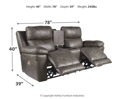 Erlangen Power Reclining Loveseat with Console, , large
