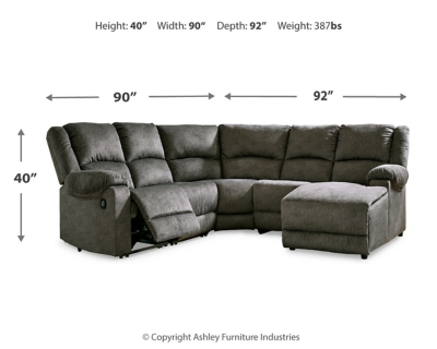 Benlocke 5-Piece Reclining Sectional with Chaise, Flannel, large