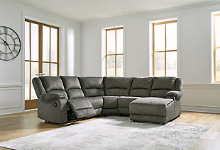 Benlocke 5-Piece Reclining Sectional with Chaise, Flannel, rollover