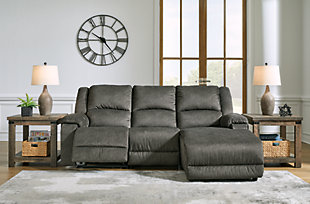 Benlocke 3-Piece Reclining Sectional with Chaise, Flannel, rollover