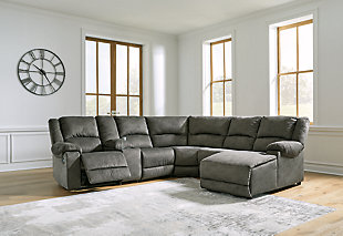 Benlocke 6-Piece Reclining Sectional with Chaise, Flannel, rollover