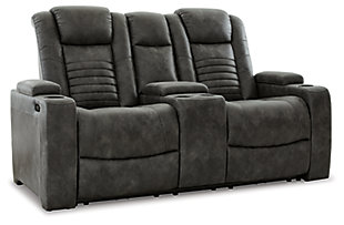 Soundcheck Power Reclining Loveseat with Console, Storm, large