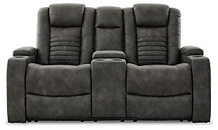 Soundcheck Power Reclining Loveseat with Console, Storm, large