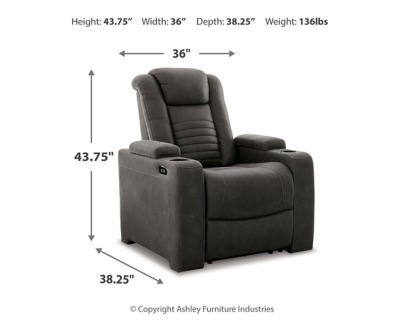 Soundcheck Power Recliner, Storm, large