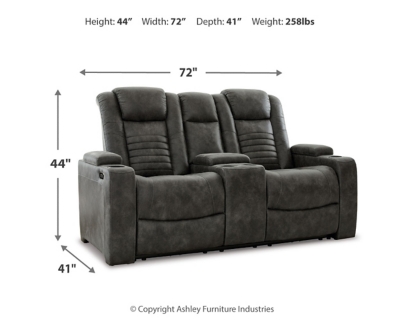 Soundcheck Power Reclining Loveseat with Console, Storm, large