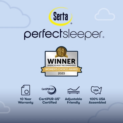 Serta Perfect Sleeper Astounding Day 10.5" Plush Twin Mattres, Off White, large
