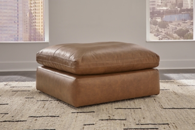 Oversized faux store leather ottoman