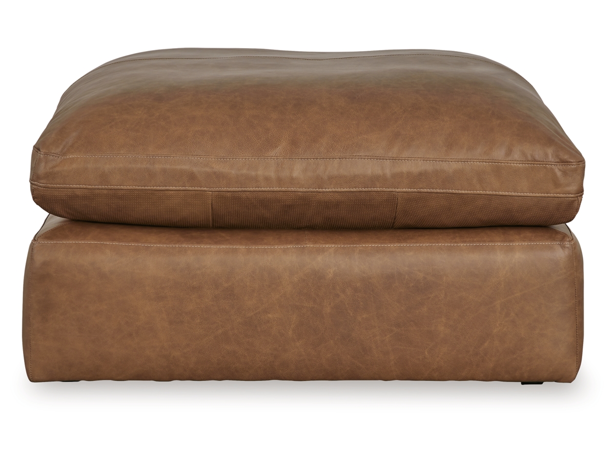 Emilia Oversized Leather Accent Ottoman | Ashley