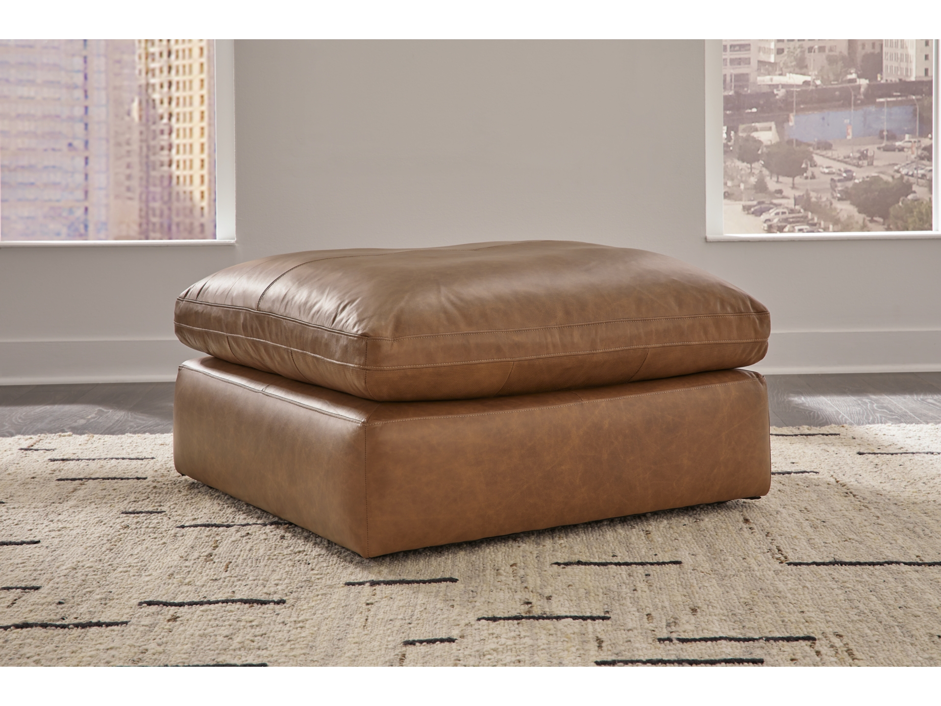 Image 3 of Emilia Leather Modular Sofa and Loveseat ottoman 