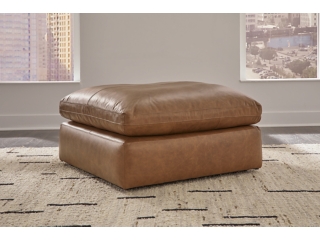 Emilia Oversized Leather Accent Ottoman