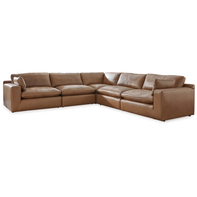 Emilia 5-Piece Leather Modular Sectional