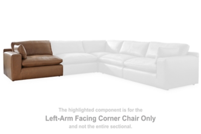 Emilia Left-Arm Facing Corner Chair Leather, Caramel