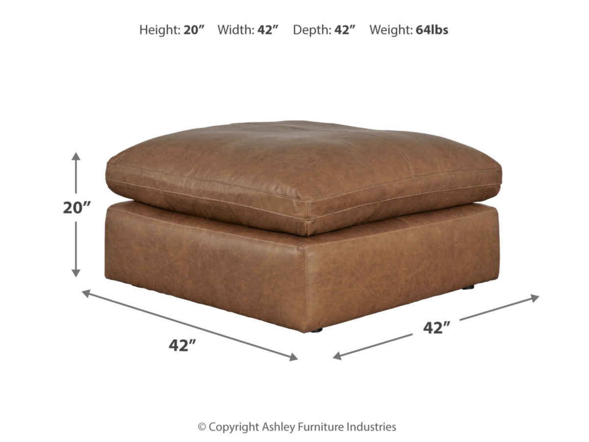 アシュレイ　オットマン Emilia Oversized Leather Accent Ottoman | Ashley
