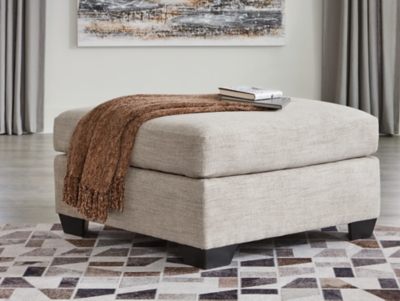 Mahoney Oversized Accent Ottoman, Pebble