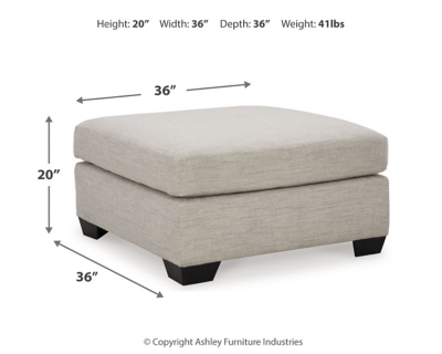 Mahoney Oversized Accent Ottoman, Pebble, large