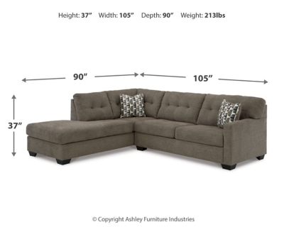 Mahoney 2-Piece Sectional with Chaise, Chocolate, large