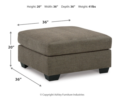 Mahoney Oversized Accent Ottoman, Chocolate, large