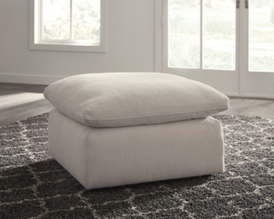 Savesto Oversized Ottoman, Ivory, rollover