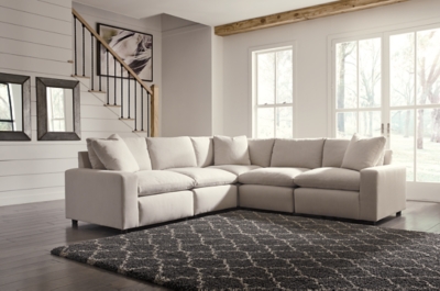 Savesto 5-Piece Sectional, Ivory, rollover