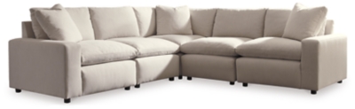 Savesto 5-Piece Sectional, Ivory, large