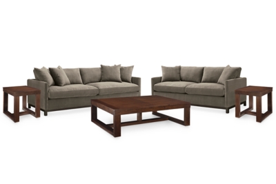 Zavalla Sofa and Loveseat with Coffee Table and 2 End Tables, , large