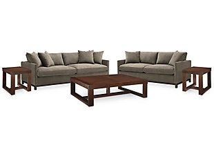 Zavalla Sofa and Loveseat with Coffee Table and 2 End Tables, , rollover