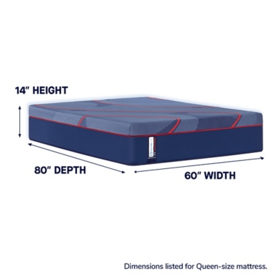 Sealy Posturepedic® Elite High Point II Hybrid Soft Mattress, Blue, grid
