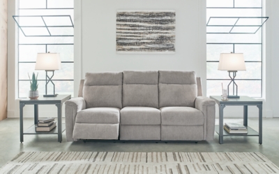 Barnsana Power Reclining Sofa, Ash, rollover