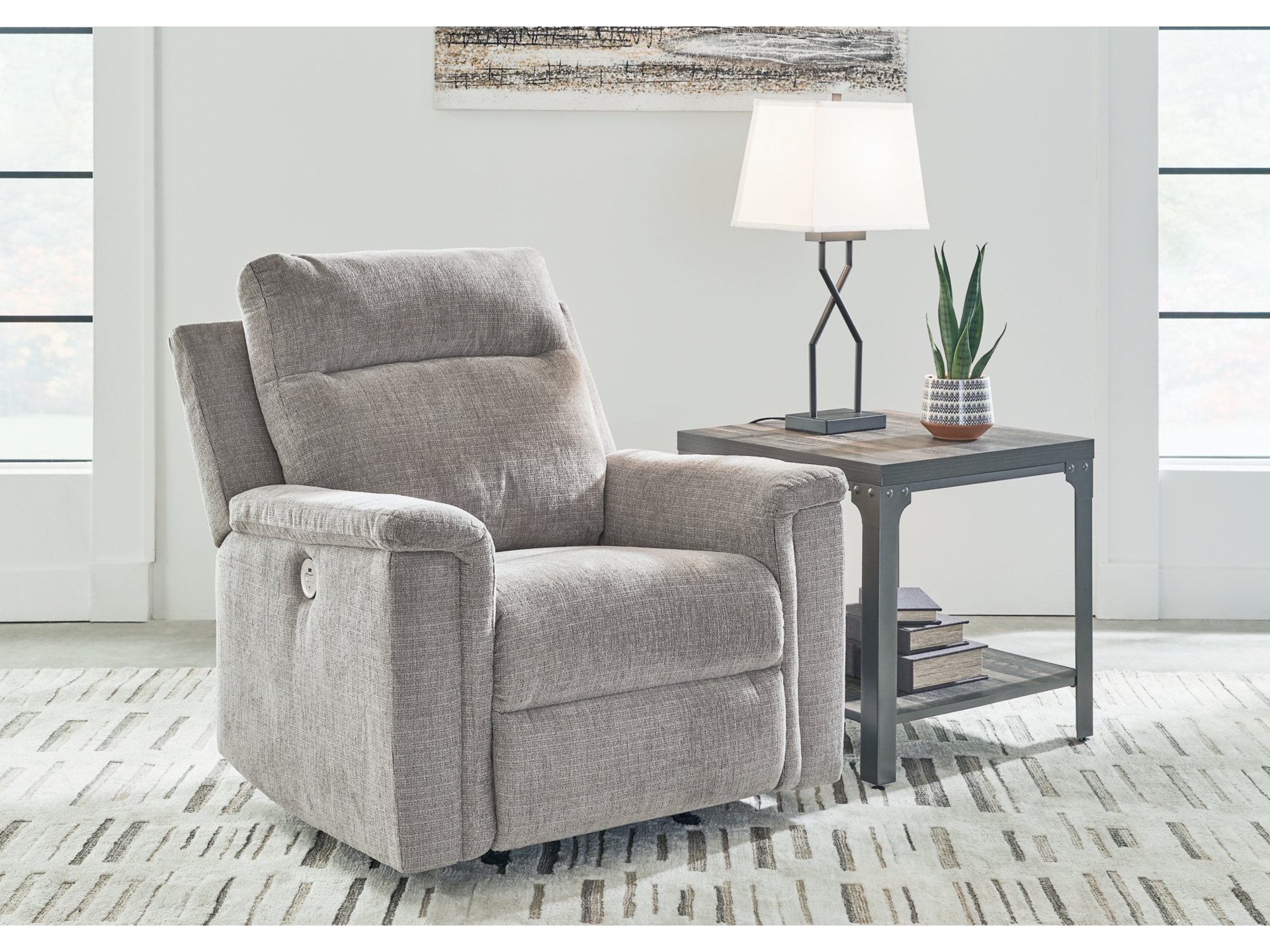 Image 1 of Barnsana Power Recliner Ash