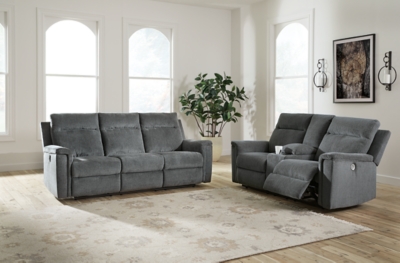 Barnsana Sofa and Loveseat, Gravel