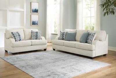 Valerano Sofa and Loveseat, Parchment