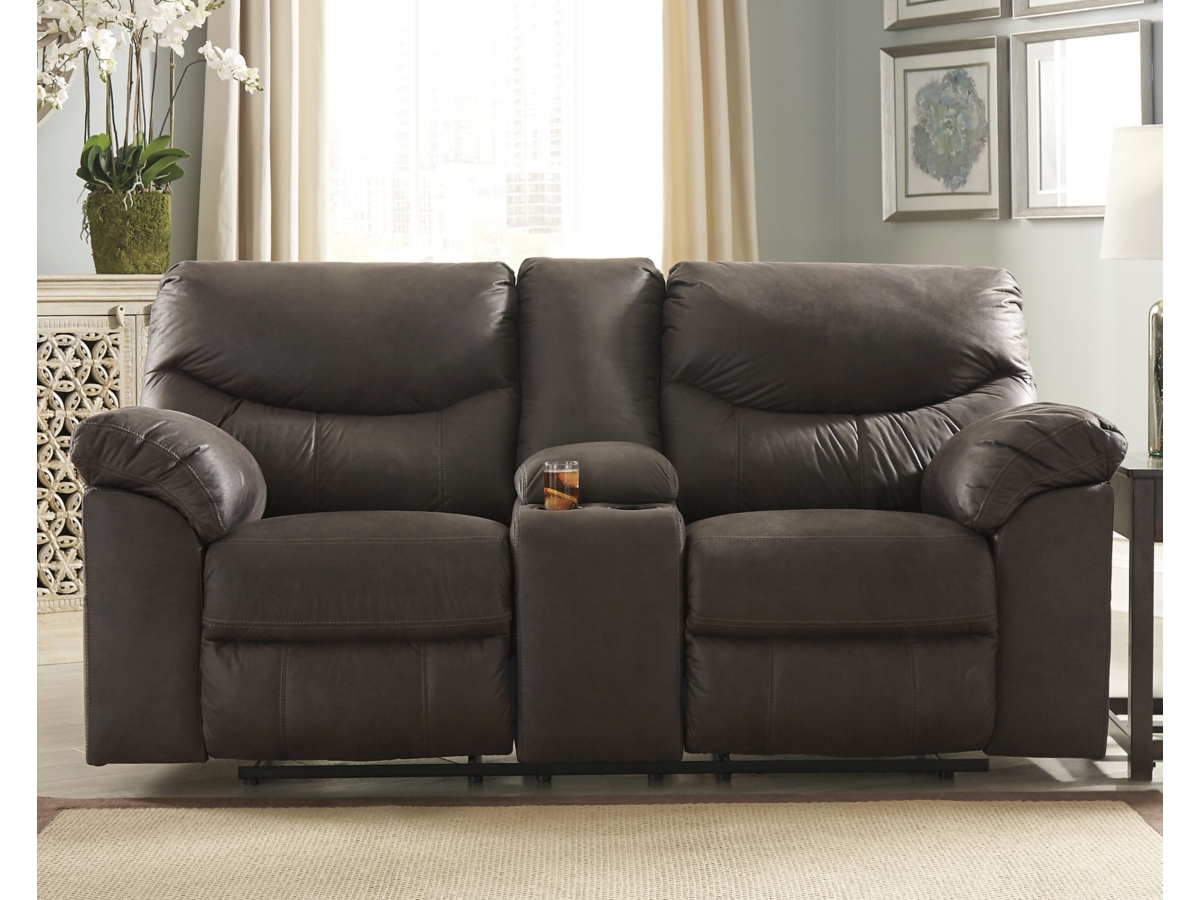 Boxberg Reclining Loveseat with Console - Teak