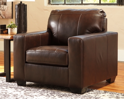 Ashley leather best sale chair and ottoman