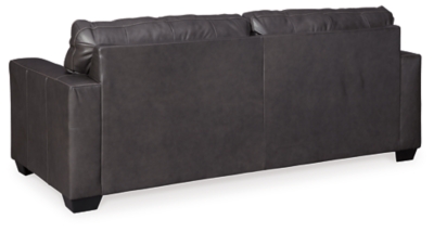 When it comes to style, less is more with the Morelos sofa sleeper. Taking minimalism to the max, it wows with a crisp, clean profile, sleek track arms and a simplified 2-over-2 cushion design. Dressed to impress those who demand the best, this ultra-contemporary sofa sleeper sports real leather throughout the seating area for incomparable comfort. Pull-out queen memory foam mattress makes it easy to accommodate overnight guests.Corner-blocked frame | Attached back and loose seat cushions | High-resiliency foam cushions wrapped in thick poly fiber | Leather interior upholstery; polyester/vinyl exterior upholstery | Exposed feet with faux wood finish | Included bi-fold full memory foam mattress sits atop a supportive steel frame | Memory foam provides better airflow for a cooler night’s sleep | Memory foam encased in damask ticking