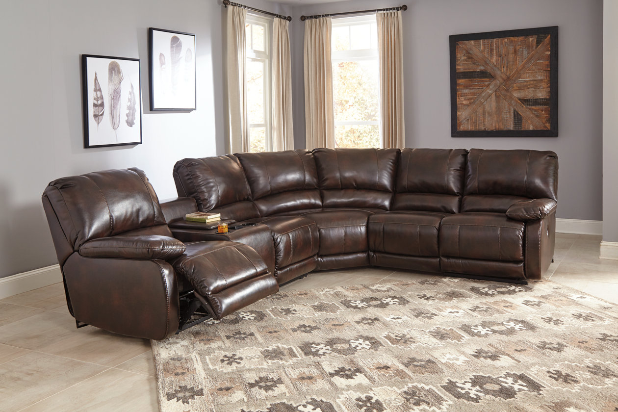 Hallettsville 4 Piece Sectional With, Ashley Furniture Sectional Leather