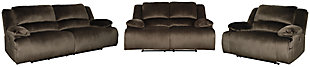 Clonmel Sofa, Loveseat and Recliner, Chocolate, rollover