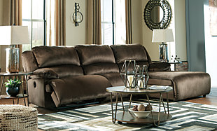 Clonmel 3-Piece Power Reclining Sectional with Chaise, Chocolate, rollover