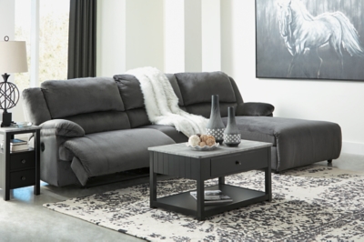 Clonmel 3-Piece Power Reclining Sectional with Chaise, Charcoal, large