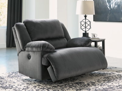 Clonmel Oversized Power Recliner, Charcoal, rollover