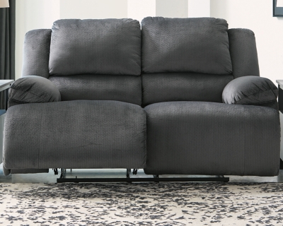 Clonmel Reclining Loveseat, Charcoal, large