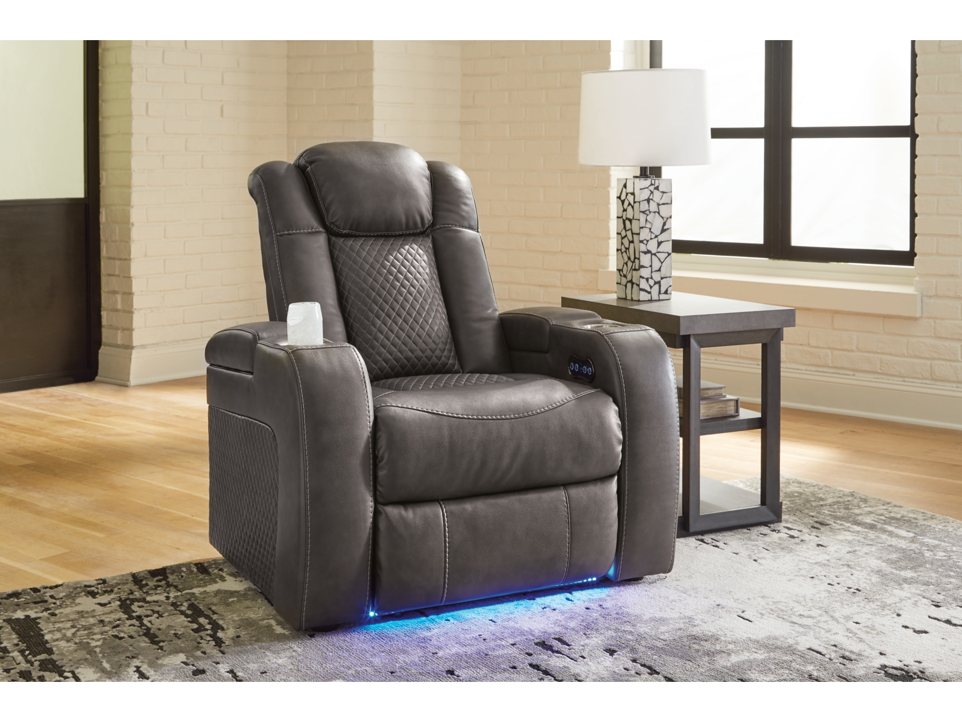 Image 6 of Fyne-Dyme Dual Power Reclining Sofa Shadow 