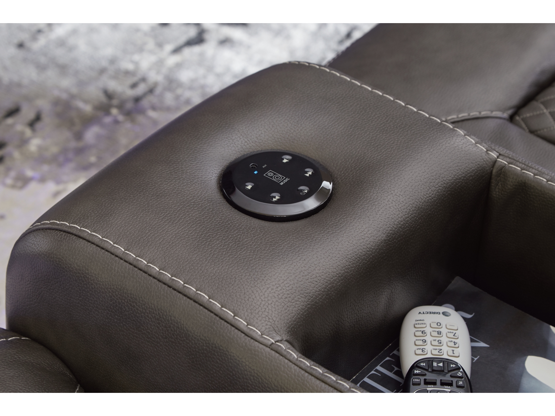 Image 3 of Fyne-Dyme Dual Power Reclining Sofa Shadow 