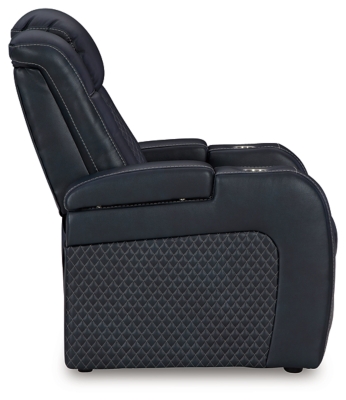 Black power recliner side view