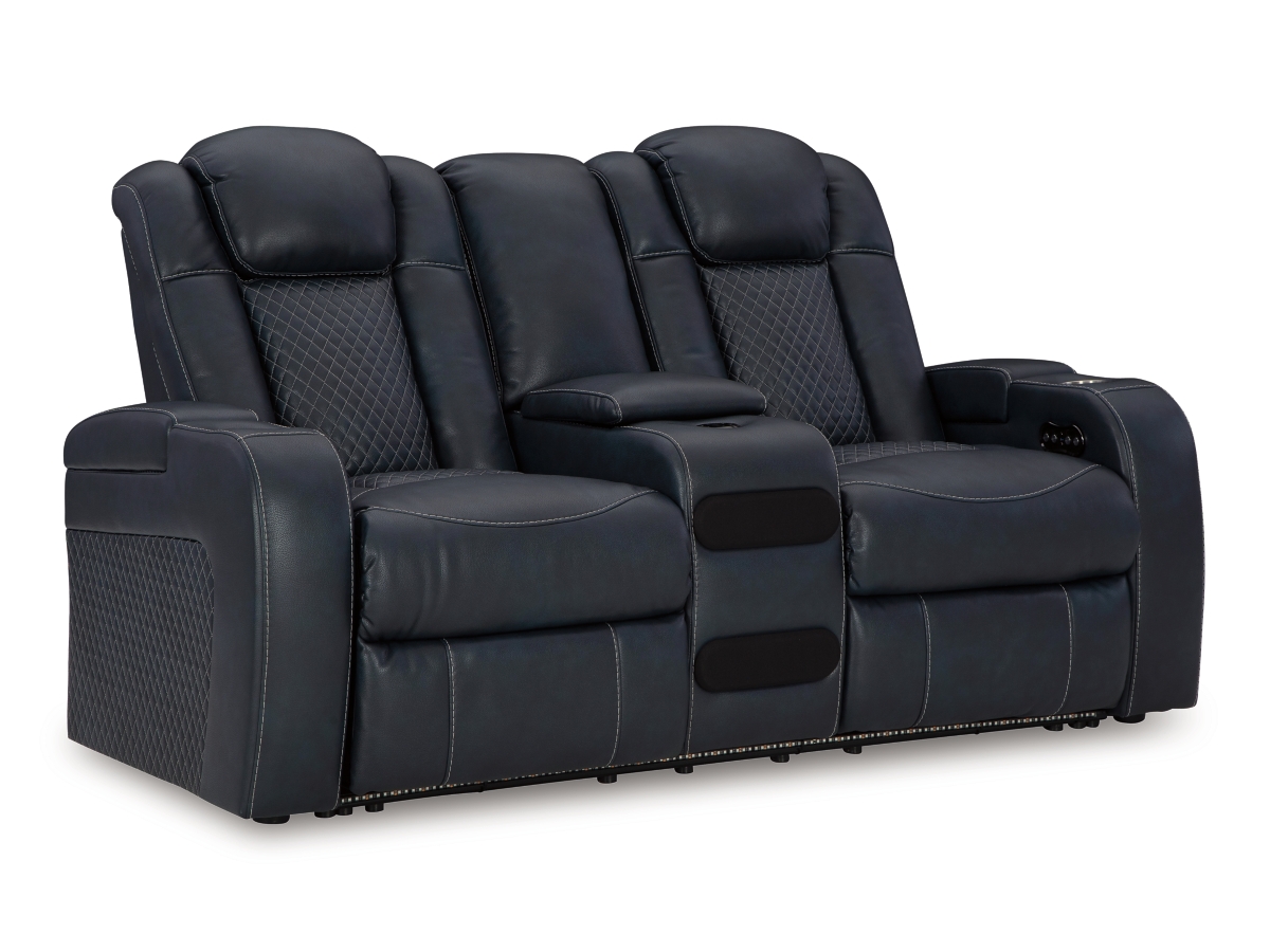 Fyne-Dyme Dual Power Reclining Loveseat with Console | Ashley