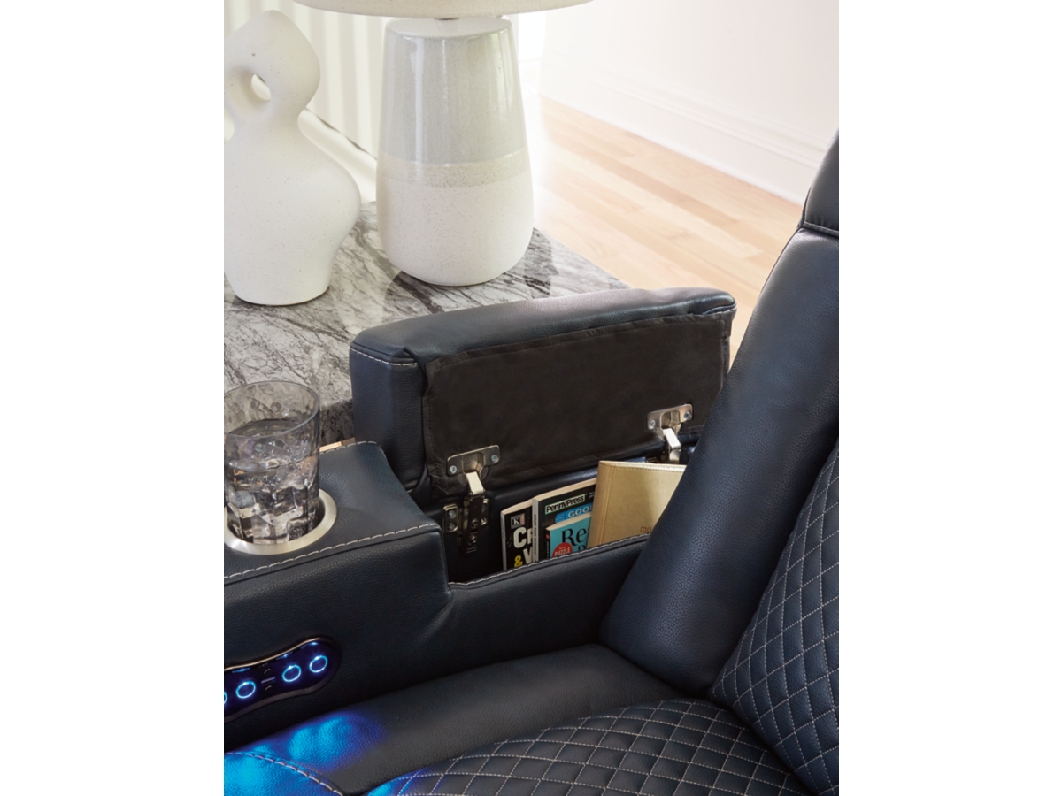 Fyne-Dyme Dual Power Reclining Loveseat with Console | Ashley