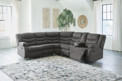 Partymate 2-Piece Manual Reclining Sectional with Console, Slate