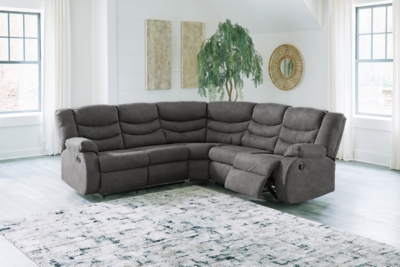 Partymate 2-Piece Manual Reclining Sectional, Slate