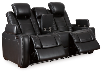 Party Time Power Reclining Loveseat with Console, Midnight, large