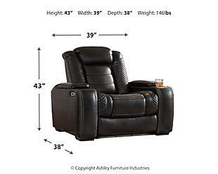 Party Time Power Recliner, Midnight, large