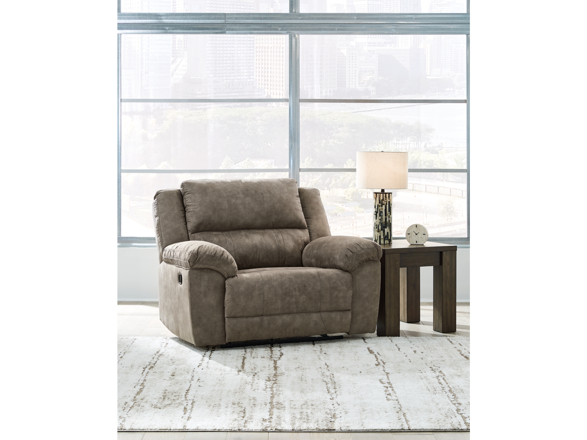 Image 2 of Laresview Oversized Manual Recliner Fossil 